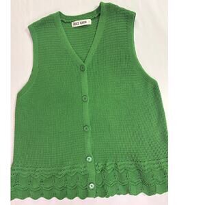 Grace Karin Women's Knit Green Sweater Vest Size Large EUC